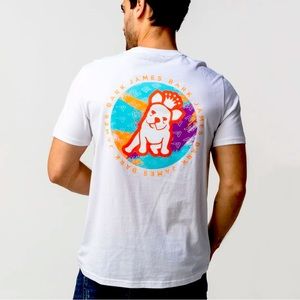 James Bark Men's JB Logo White Graphic Tee Sz L